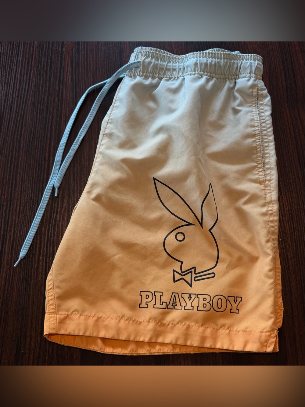 Pacsun Men’s Light blue to Orange Ombre PlayBoy Swim Shorts Size L